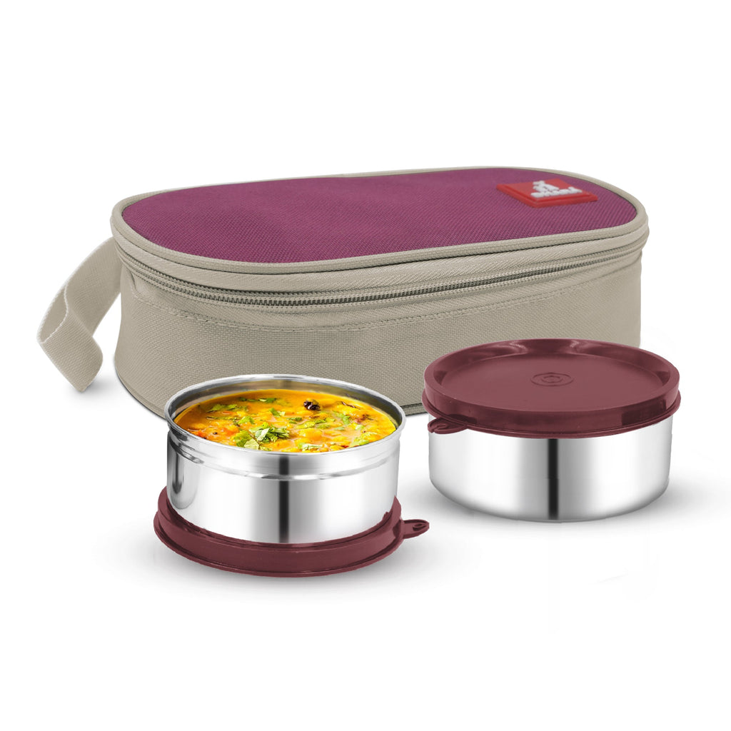 Break Time 2 Tiffin Box with Fabric Insulated Bag