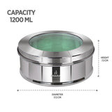Camry Flat Storage Container With See Through Glass Lid