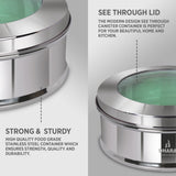 Camry Flat Storage Container With See Through Glass Lid