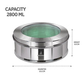 Camry Flat Storage Container With See Through Glass Lid