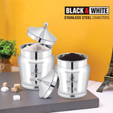 Black And White Tea Coffee Sugar Container