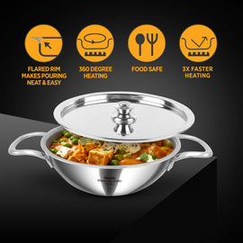 Triply Kadhai with Easy Grip Handle