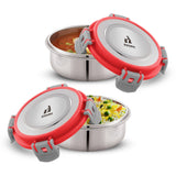 Fit N Fresh Airtight Tiffin Box Containers With Four Side Clips Lock