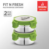 Fit N Fresh Airtight Tiffin Box Containers With Four Side Clips Lock