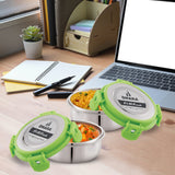 Fit N Fresh Airtight Tiffin Box Containers With Four Side Clips Lock