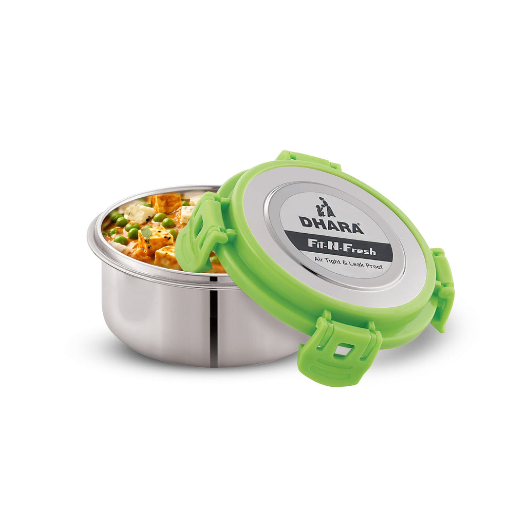 Fit N Fresh Airtight Tiffin Box Containers With Four Side Clips Lock
