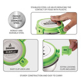 Fit N Fresh Airtight Tiffin Box Containers With Four Side Clips Lock