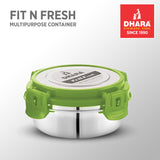 Fit N Fresh Airtight Tiffin Box Containers With Four Side Clips Lock