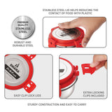 Fit N Fresh Airtight Tiffin Box Containers With Four Side Clips Lock