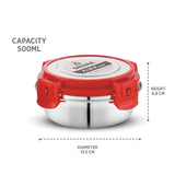 Fit N Fresh Airtight Tiffin Box Containers With Four Side Clips Lock