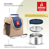 Food Time 2 Lunch Tiffin Box with Fabric Insulated Bag
