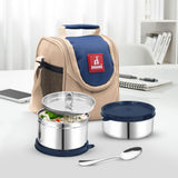 Food Time 2 Lunch Tiffin Box with Fabric Insulated Bag