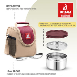 Food Time 2 Lunch Tiffin Box with Fabric Insulated Bag