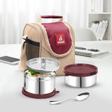 Food Time 2 Lunch Tiffin Box with Fabric Insulated Bag