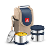 Food Time 3 Lunch Tiffin Box with Fabric Insulated Bag