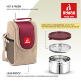 Food Time 3 Lunch Tiffin Box with Fabric Insulated Bag