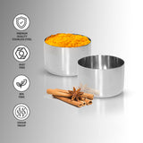 Green Tadka Masala Dabba with See Through Lid, 7 Inner Steel Containers with 1 Masala Dabba