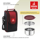 Hot Time 3 Lunch Tiffin Box with Fabric Insulated Bag
