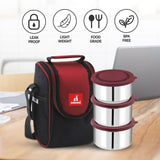 Hot Time 3 Lunch Tiffin Box with Fabric Insulated Bag