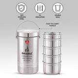 Mazaana Big Stainless Steel Insulated Tiffin Box 5 Containers Lunch Box