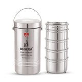 Mazaana Big Stainless Steel Insulated Tiffin Box 5 Containers Lunch Box
