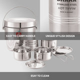 Mazaana Big Stainless Steel Insulated Tiffin Box 5 Containers Lunch Box