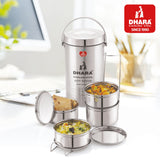 Mazaana Medium Tiffin Box Stainless Steel Insulated 4 Containers Lunch Box