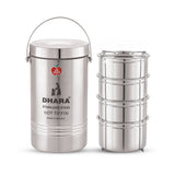 Mazaana Medium Tiffin Box Stainless Steel Insulated 4 Containers Lunch Box
